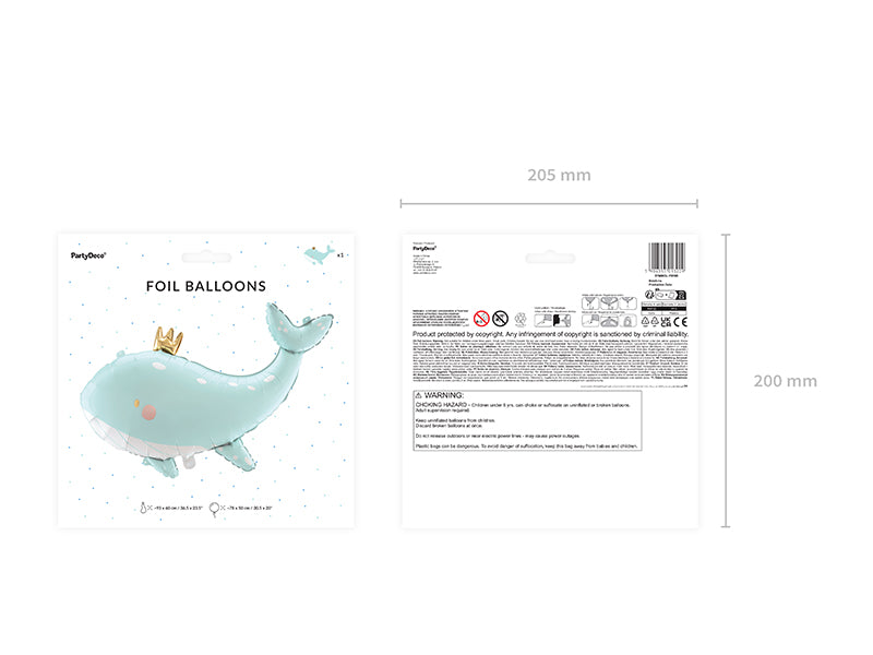 Ballong hval Turkis Folie 93x60 cm 5