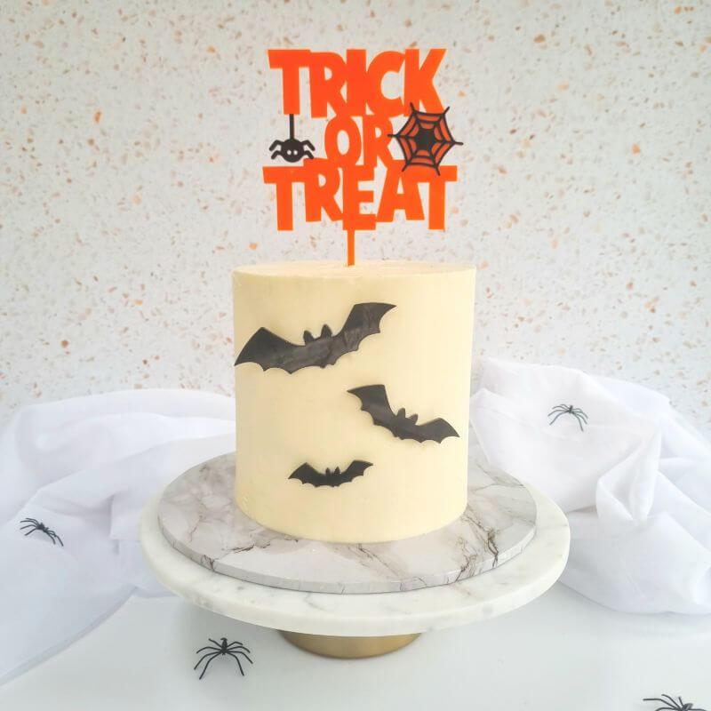 Kaketopper Trick or Treat orange acryl, 13cm