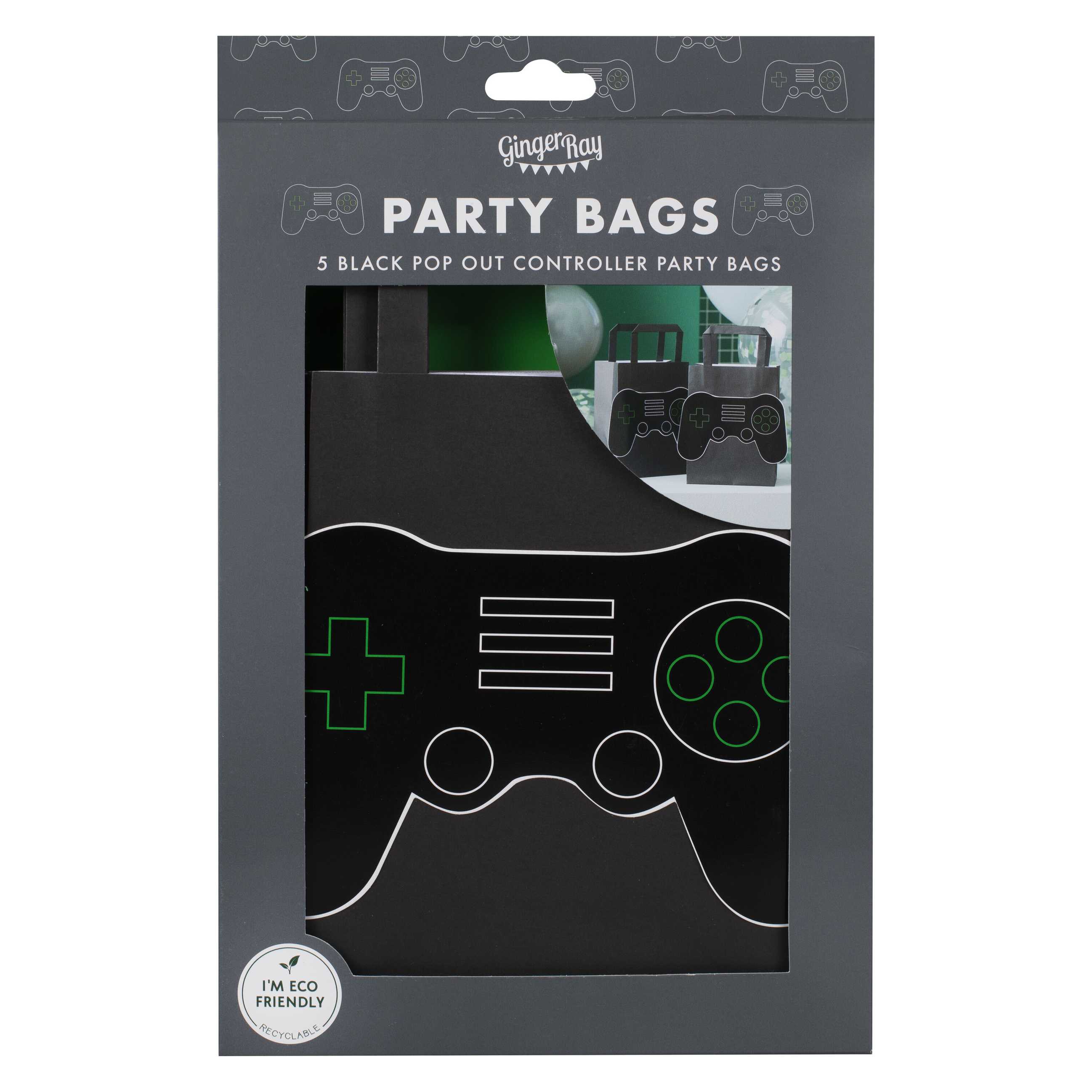 Partybag Papir Game On, 19x12 cm, 5 stk 3