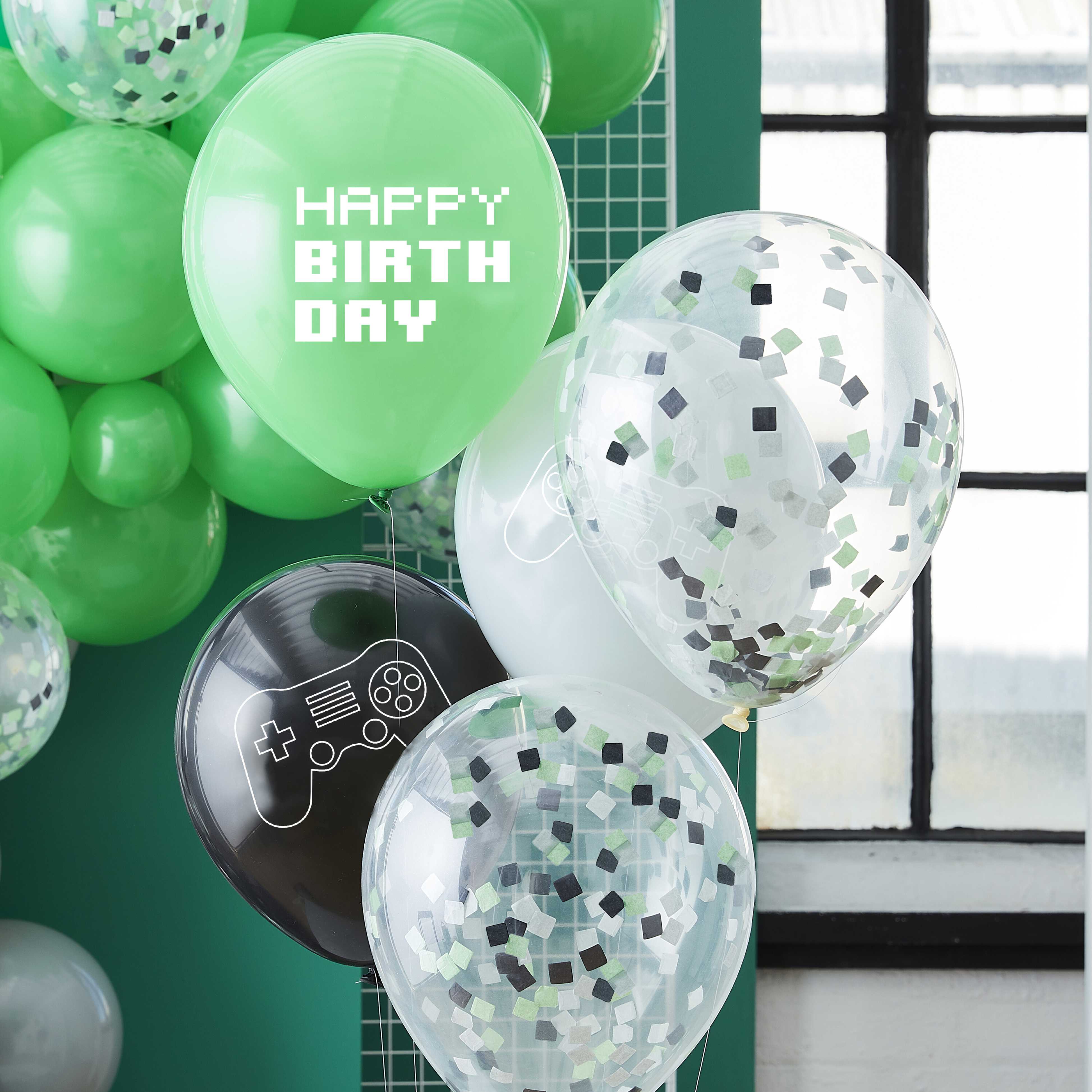 Ballonger Game On Controller Confetti ass, 30cm, 5 2