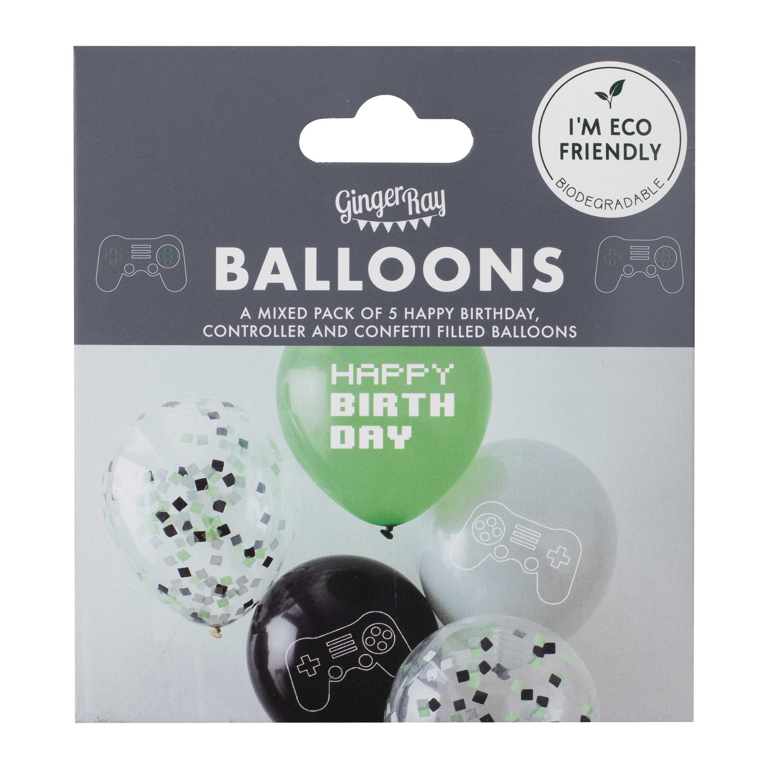 Ballonger Game On Controller Confetti ass, 30cm, 5 3