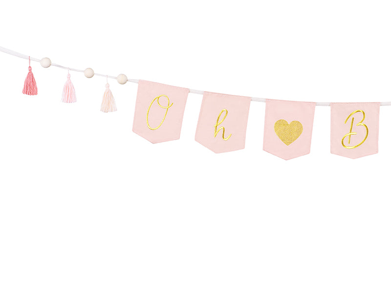 Girlander Oh Baby Rosa m/tassel, 2,5 m 2