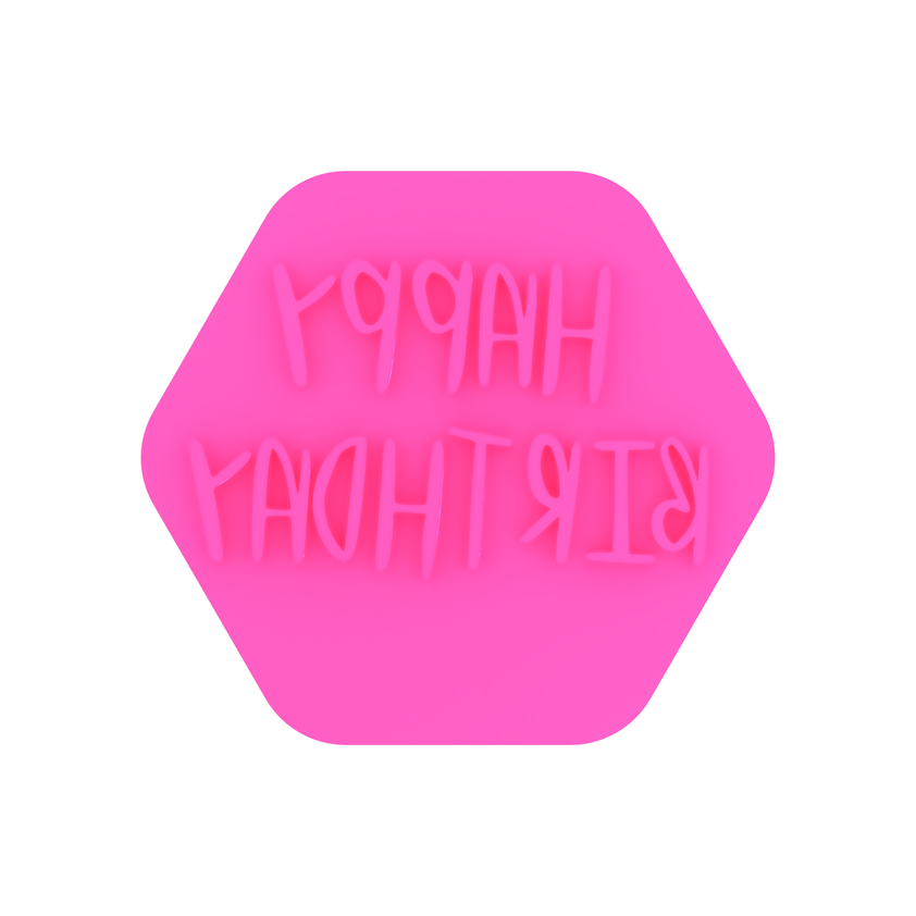 Happy Birthday Sunny Font Cookie Stamp 2