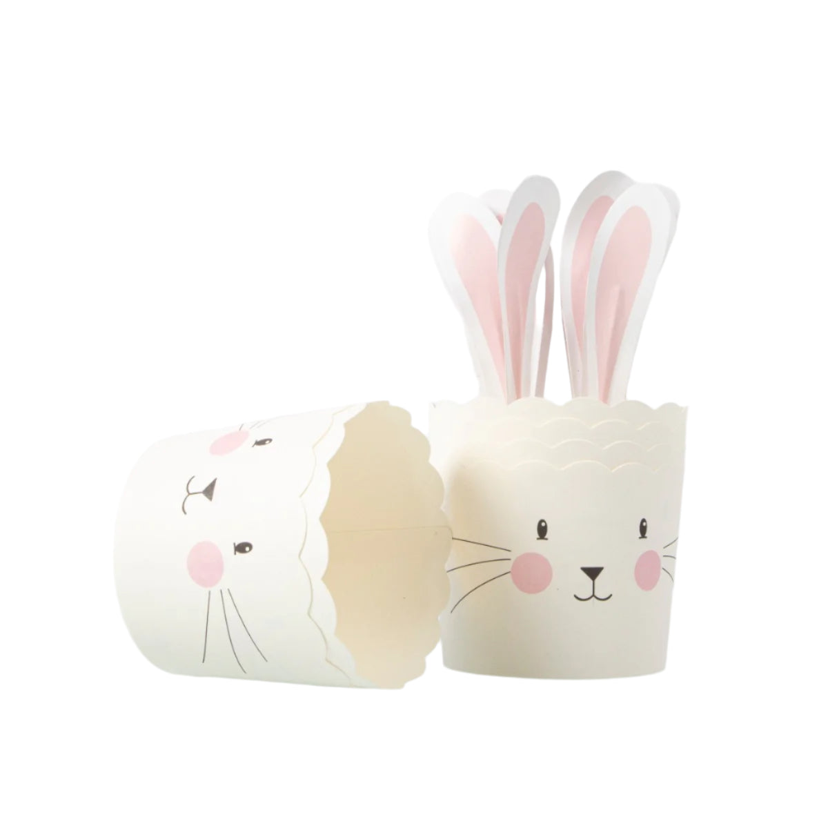 Muffinsform papp JUMBO, Kanin med Ører Rosa, 6 stk