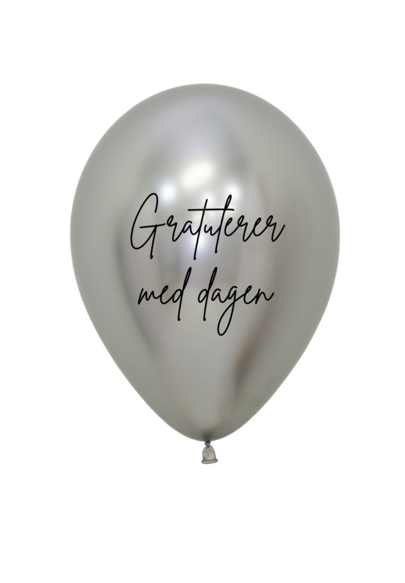 Ballonger GratulererMedDagen Reflex Sølv 30cm, 12