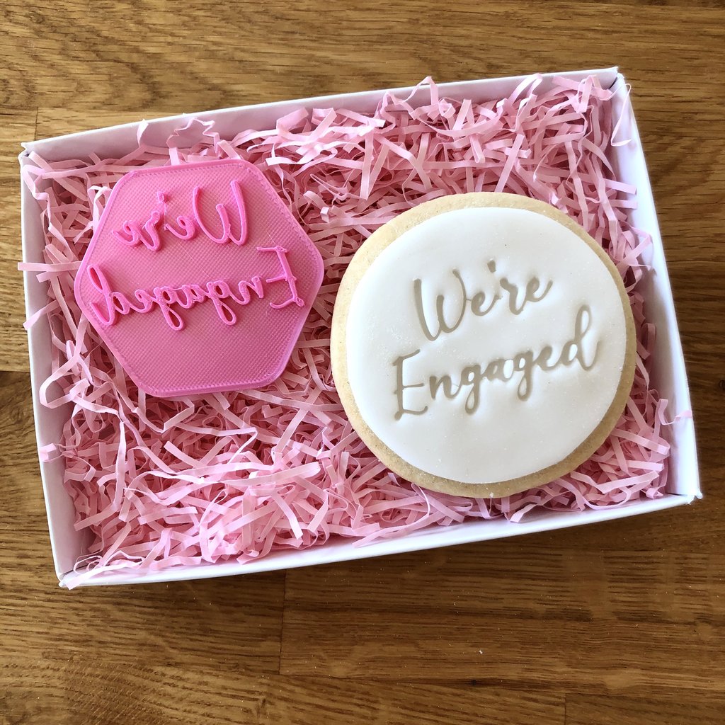 We're Engaged Cookie Stamp