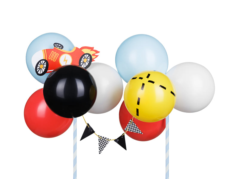Kaketopper Ballonger med biler set, 29 cm