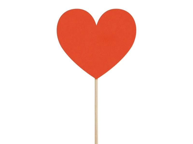 Kaketopp Hjerte Røde 6 stk 2