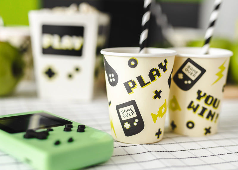 Drikkekrus i papp Gamer, 220 ml, 6 stk 3