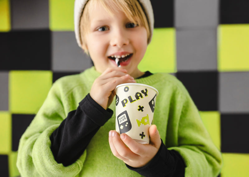 Drikkekrus i papp Gamer, 220 ml, 6 stk 4