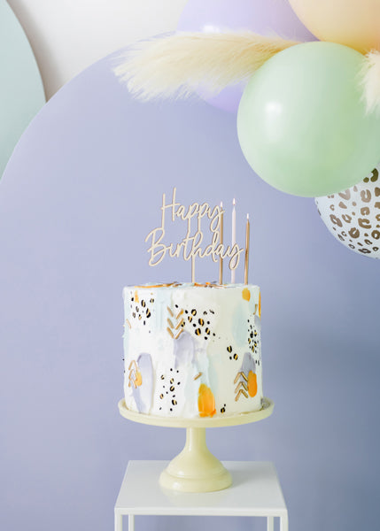 Kaketopper Happy Birthday i tre 16,5 cm 4