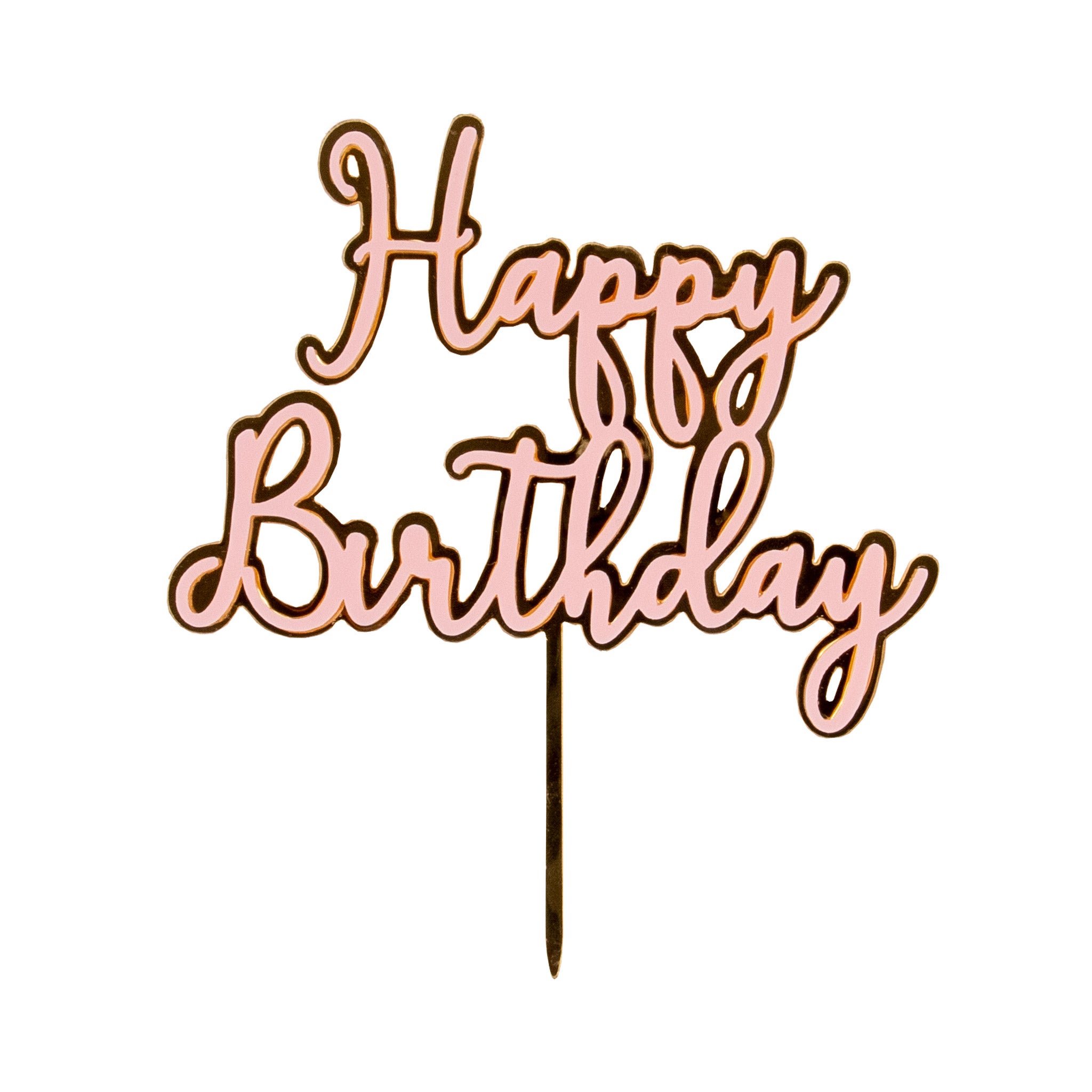 Kaketopper HB Mirror Gold and Baby Pink