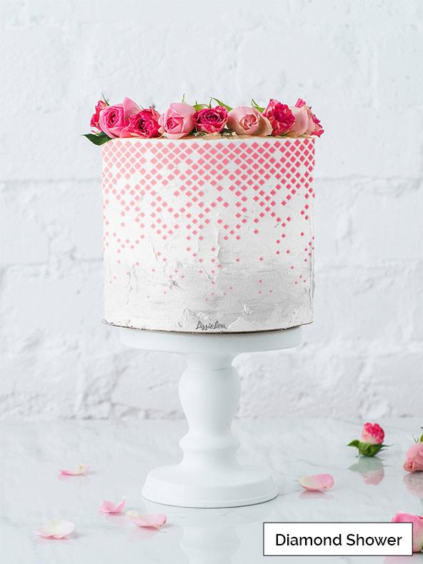 Diamond Shower Kake Stensil
