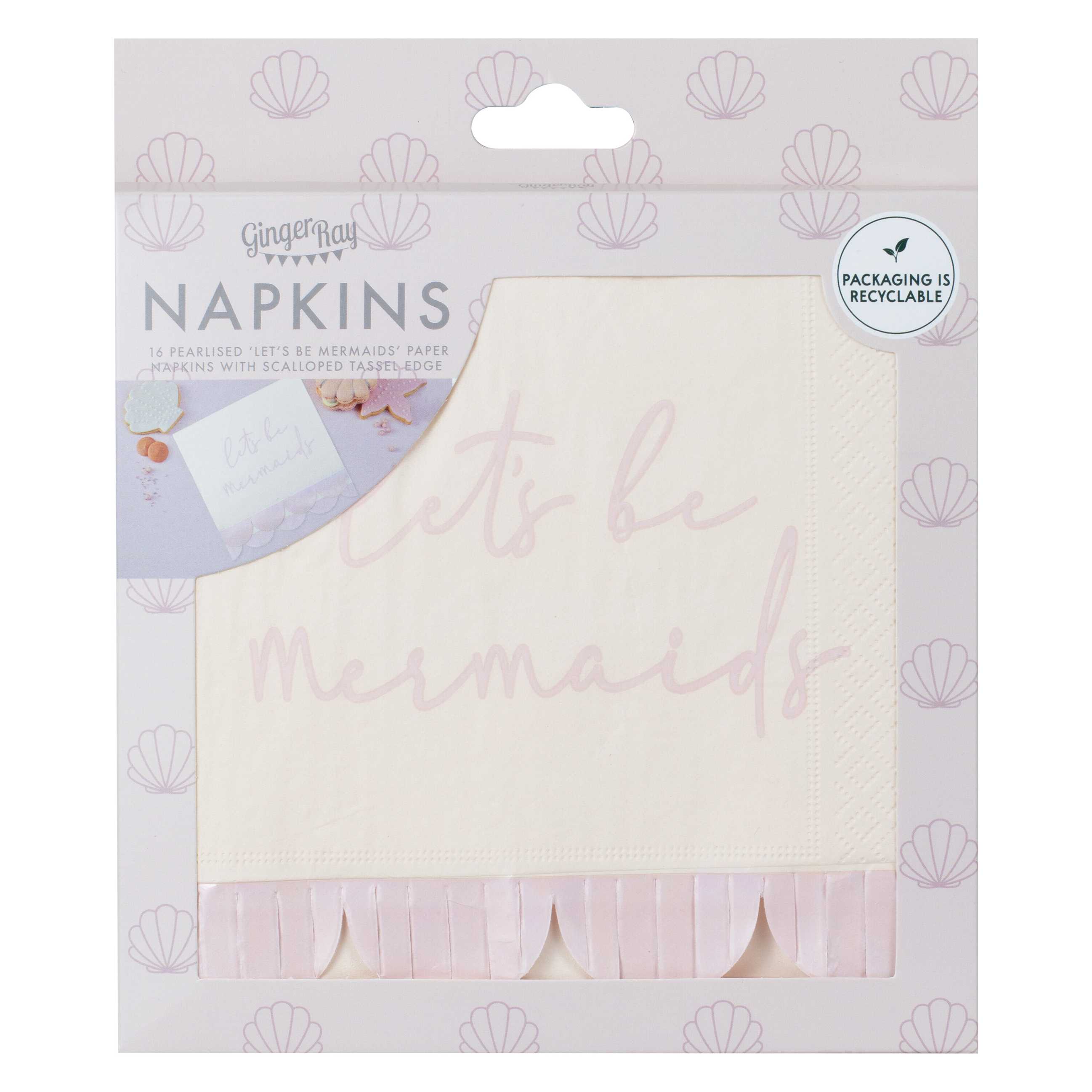 Servietter Mermaid Magic, 16cm, 16 stk 3