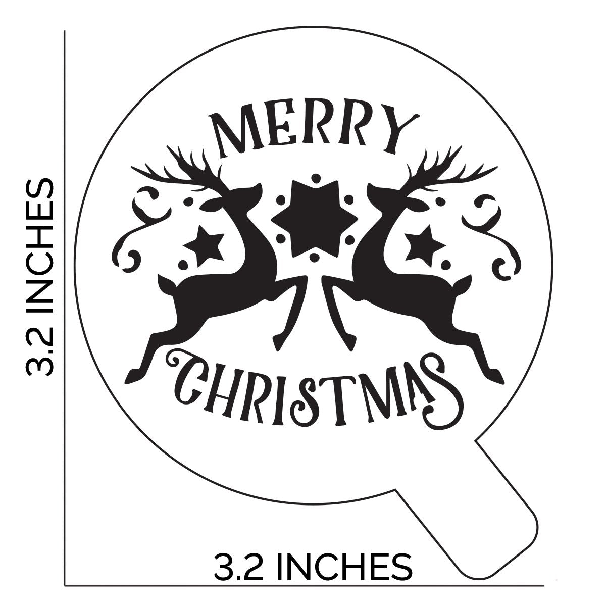 Stensil Cupcake Merry Christmas Reindeer 2