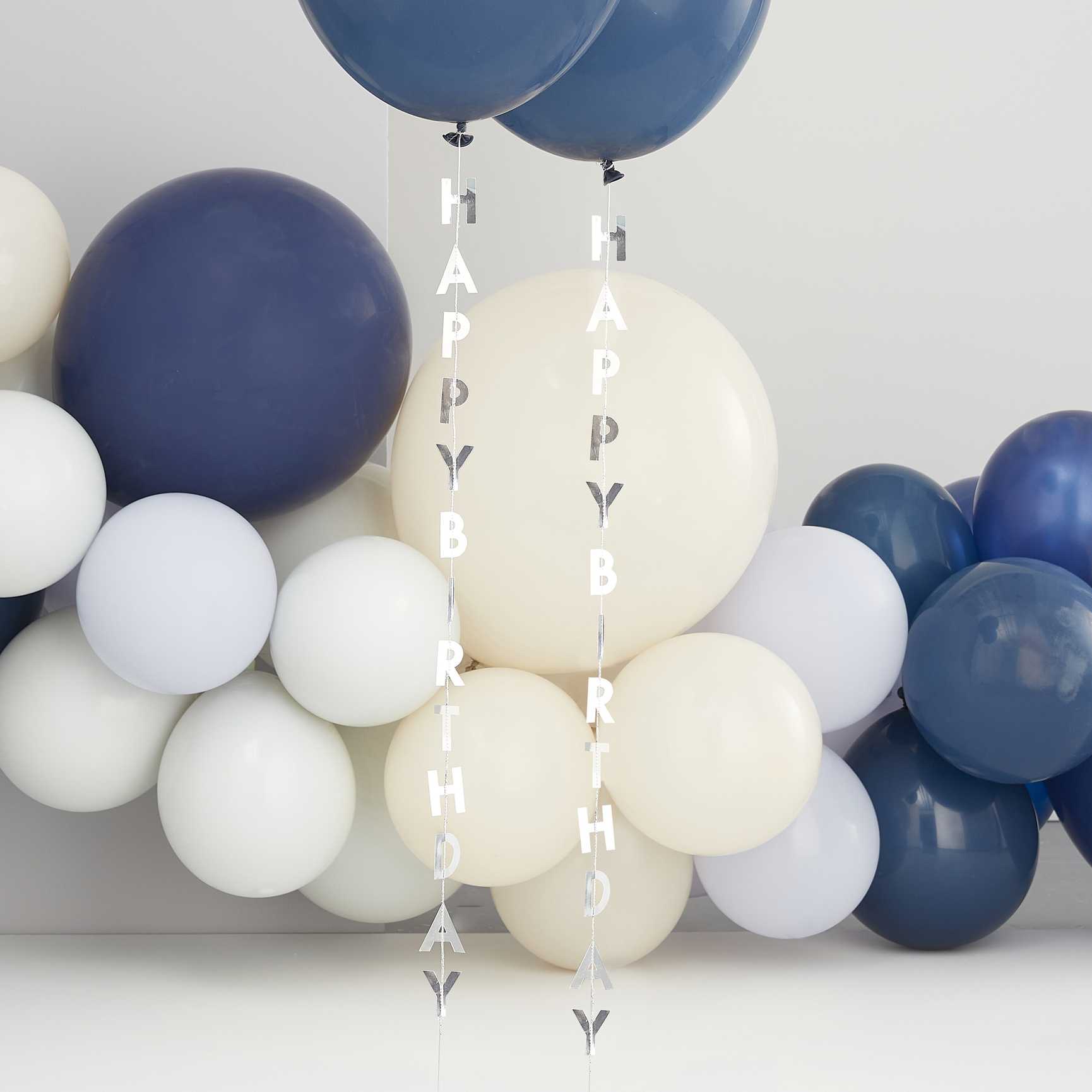 Tassel Happy Birthday Tail i Sølv, 5 stk 2
