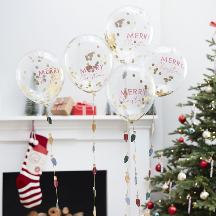 Ballonger Merry Christmas 5 stk 2
