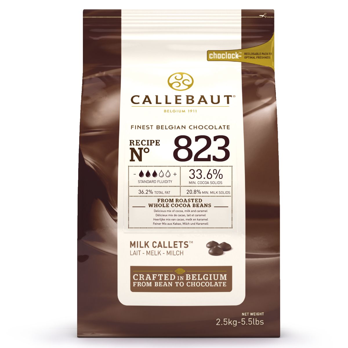 Callebaut 823 lys sjokolade 33,6% 2,5kg