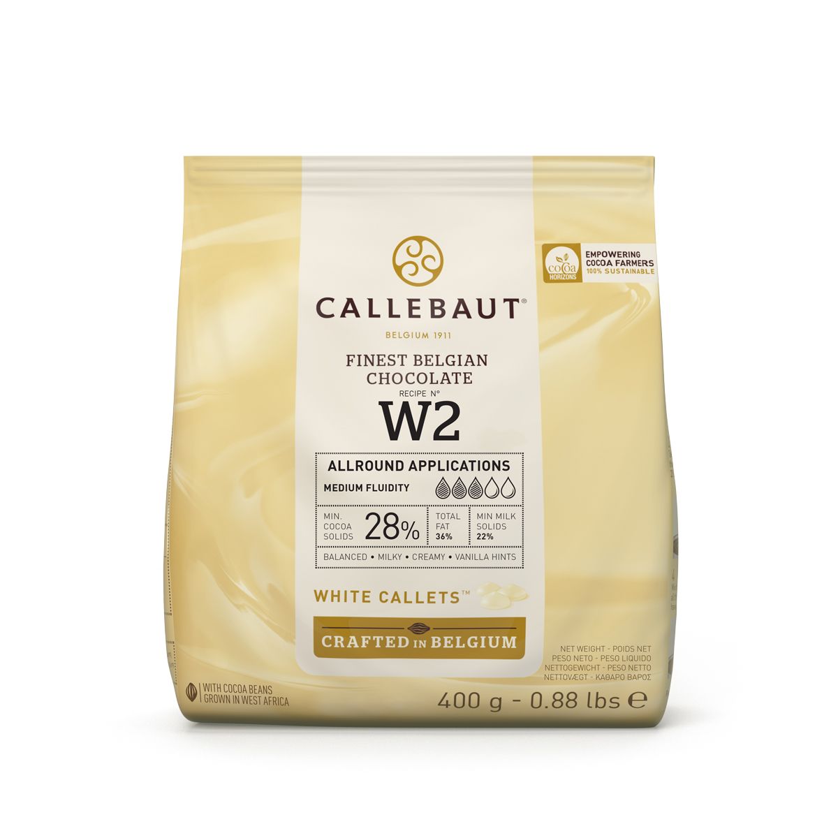 Callebaut W2 hvit sjokolade 28% 400g