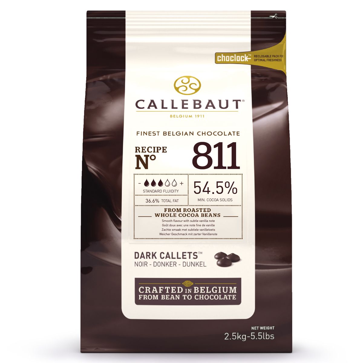 Callebaut 811 mørk sjokolade 54,5% 2,5kg