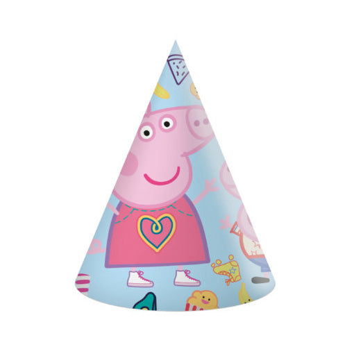 Party Hatter Peppa Pig 6 stk