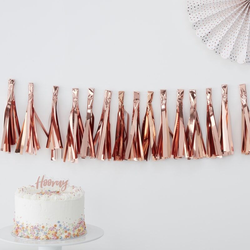 Girlander Tassel RoseGold, 2 m lenke, H 20 cm. 2