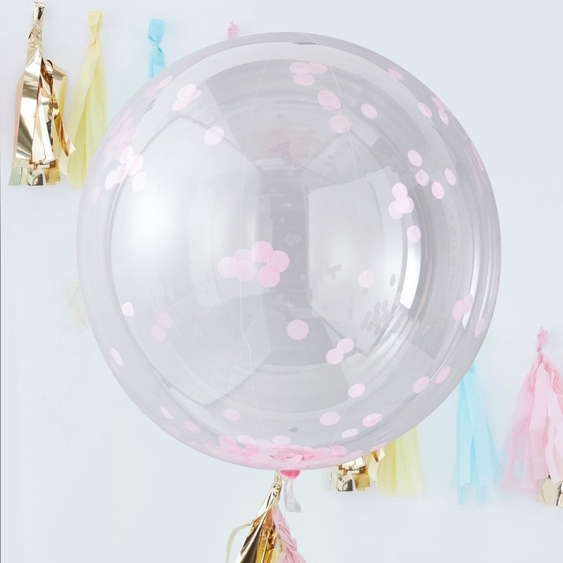 Ballong med Confetti Rosa 90 cm, 3 stk 2