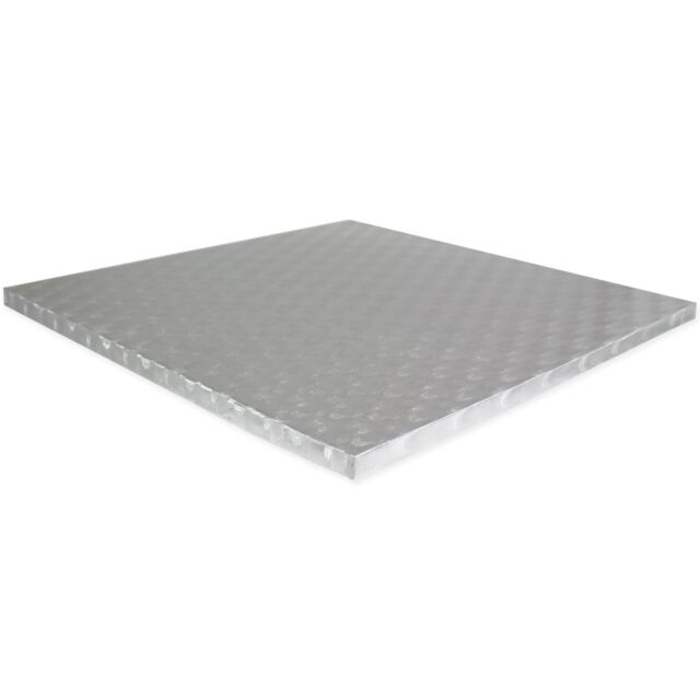 Kakebrett Kvadrat 12mm tykk, sølv 30cm