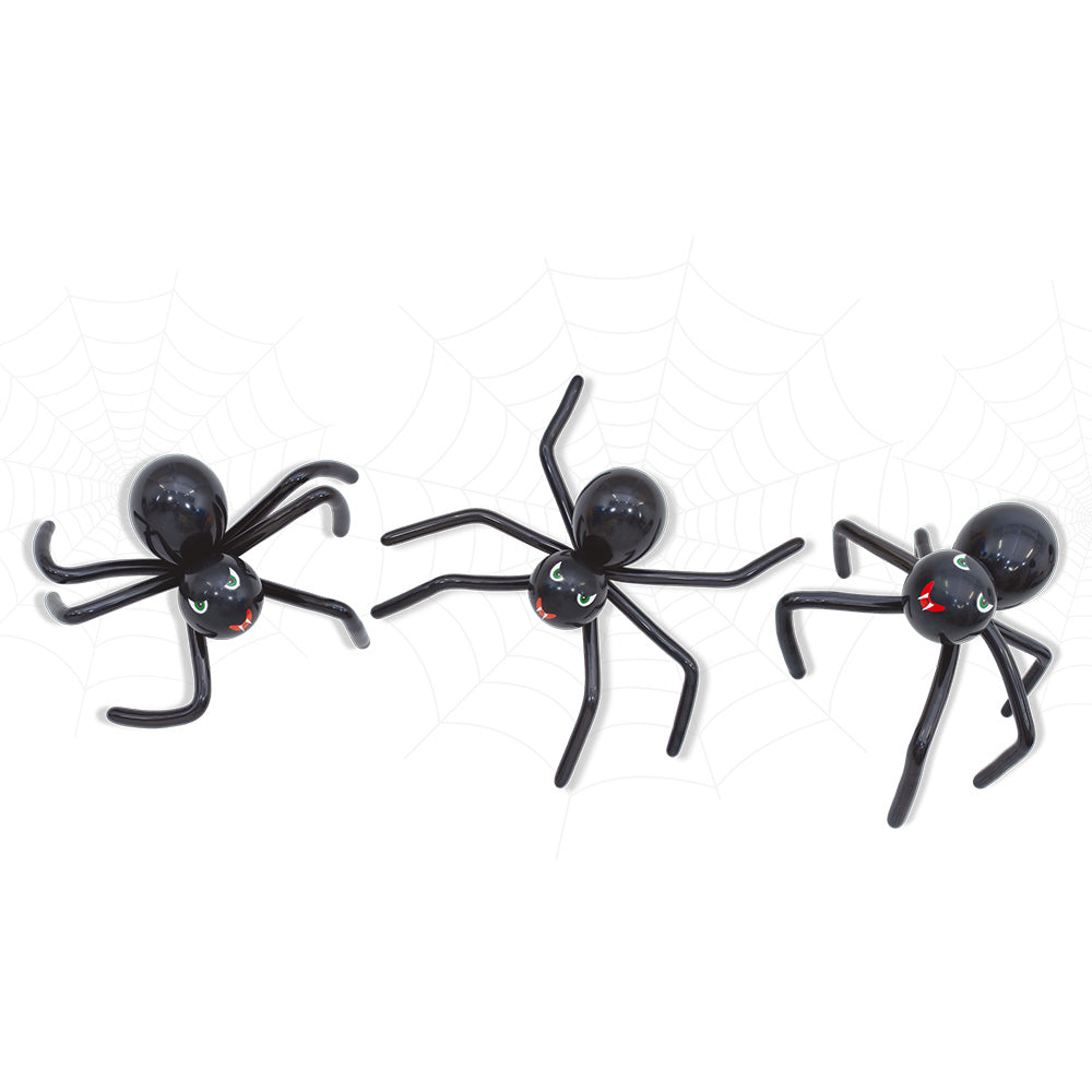 Ballonger Spooky Spider sett, 3 stk