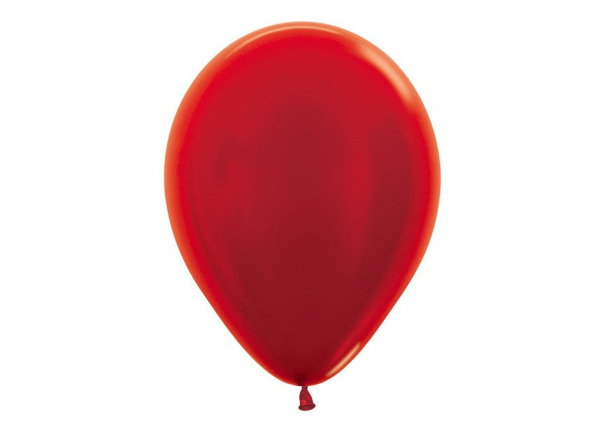 Ballonger Rød Metallic 30cm, 100 PK