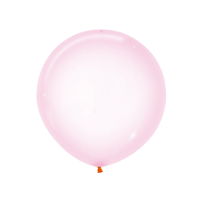 Ballonger Rosa Crystal Pastel Runde 60cm, 10 PK