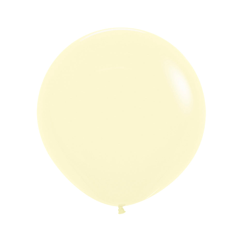Ballonger Gule Pastel Matt Runde 90cm, 10 PK