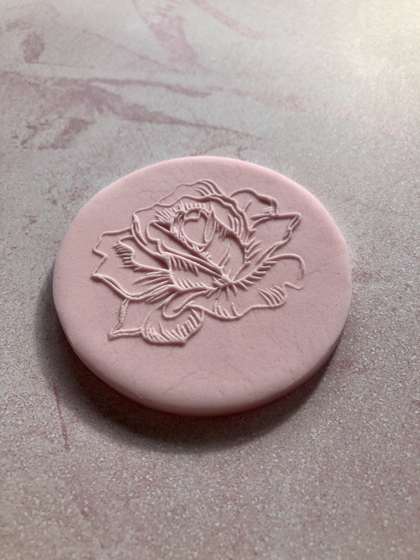 Delicate Rose Flower Cookie Embosser 4