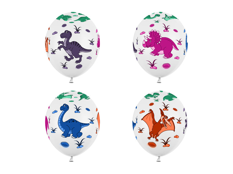 Ballonger med Dinosaur 30cm, 6 pk