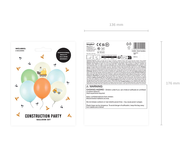 Ballonger Lastebil 30 cm, 6 pk 6