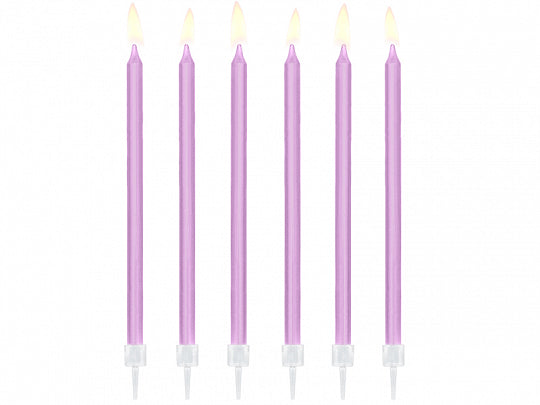 Kakelys Lyselilla med holder 14cm 12stk