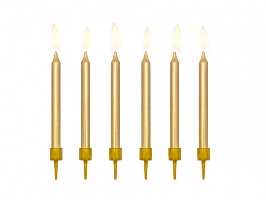 Kakelys Gull med holder 6cm, 6 stk