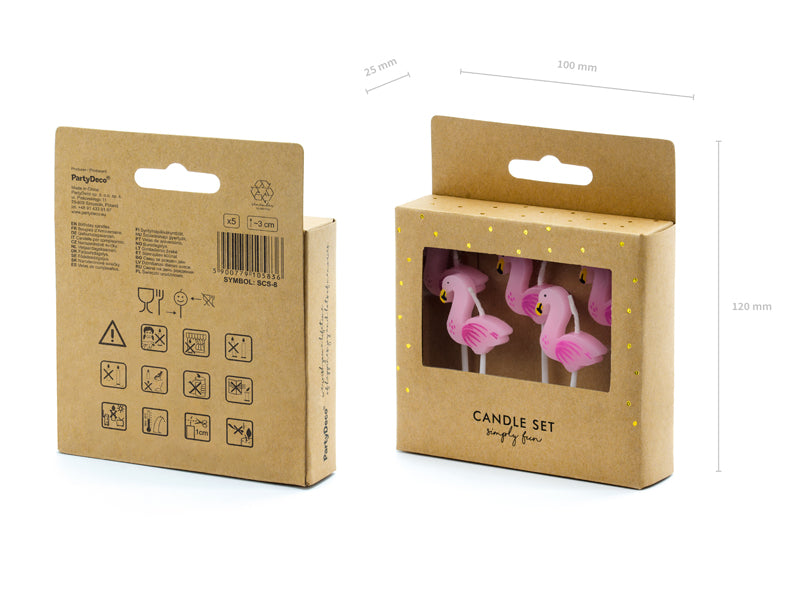 Kakelys Flamingo på stick 3cm 5stk 3