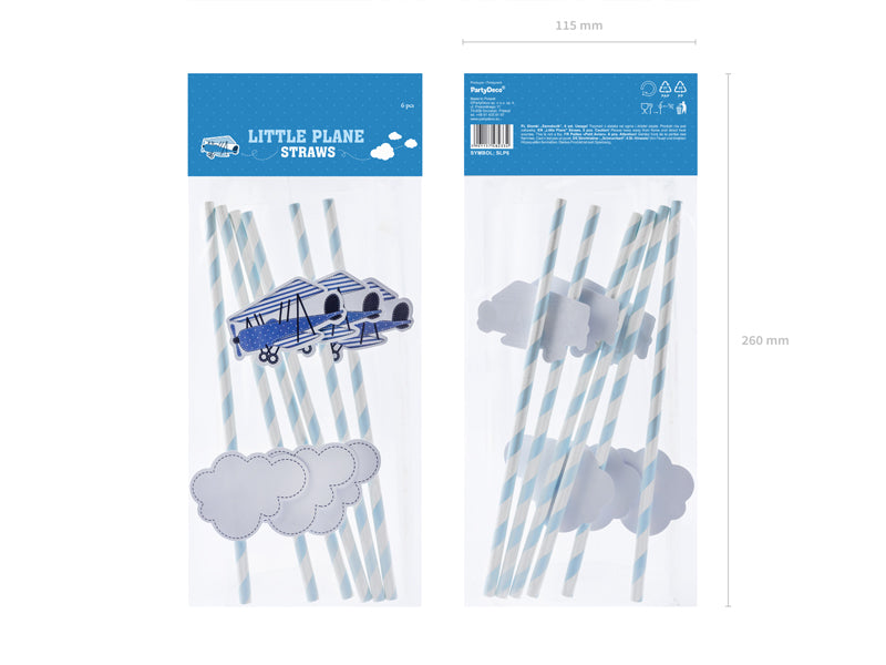 Sugerør Fly papp. 24cm, 6 stk 3