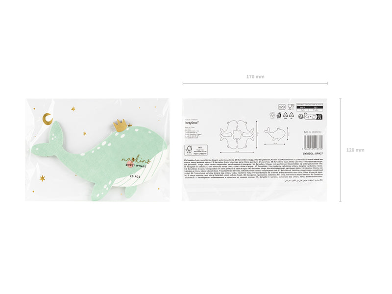 Serviett Hval 16x1cm, 20 stk 4