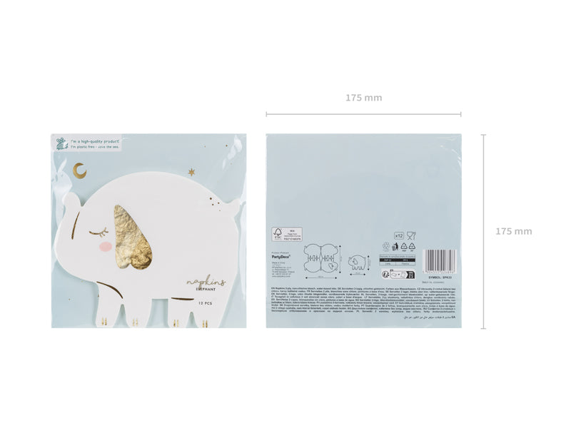 Servietter Elefant 16x13,5 cm, 12 stk 2