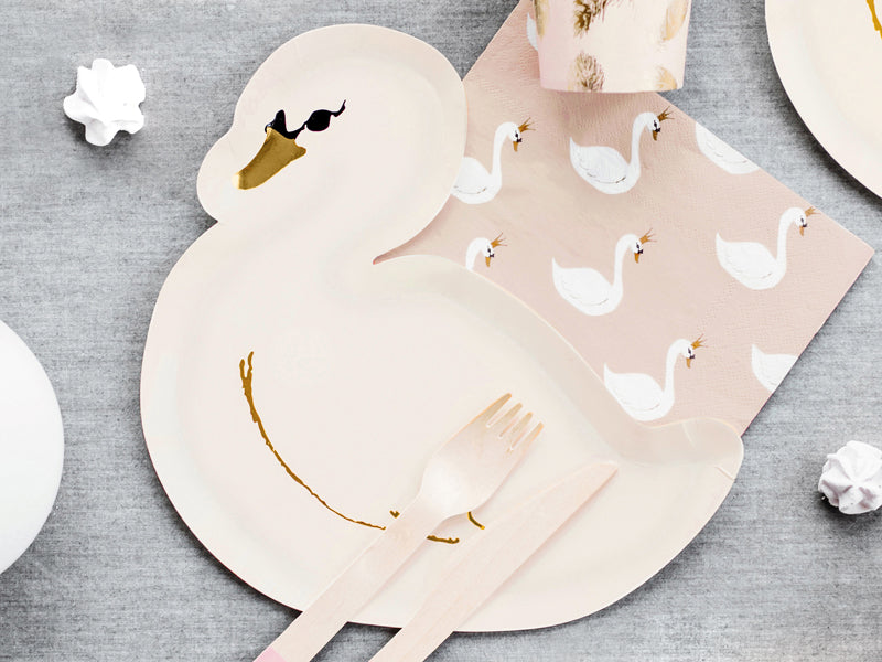 Papptallerken Svane 23,5x22,5cm, 6 stk 2