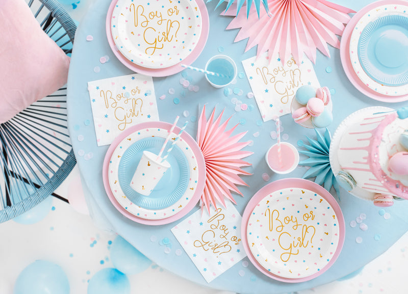 Papptallerken Gender Reveal 6stk 5