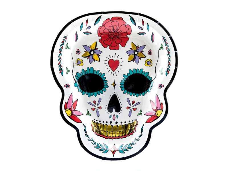 Papptallerken Hodeskalle 19,5x23cm, 6 stk