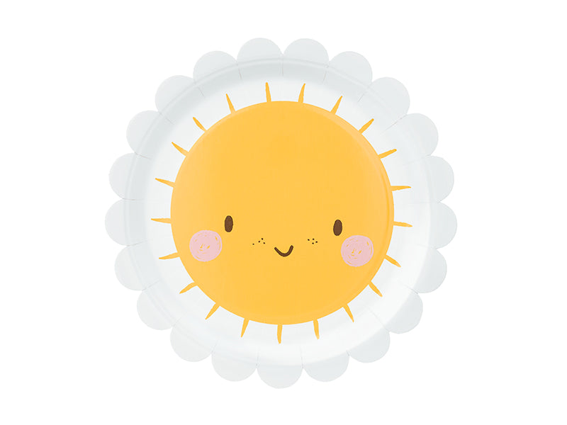 Papptallerken Sol 18 cm, 6 stk