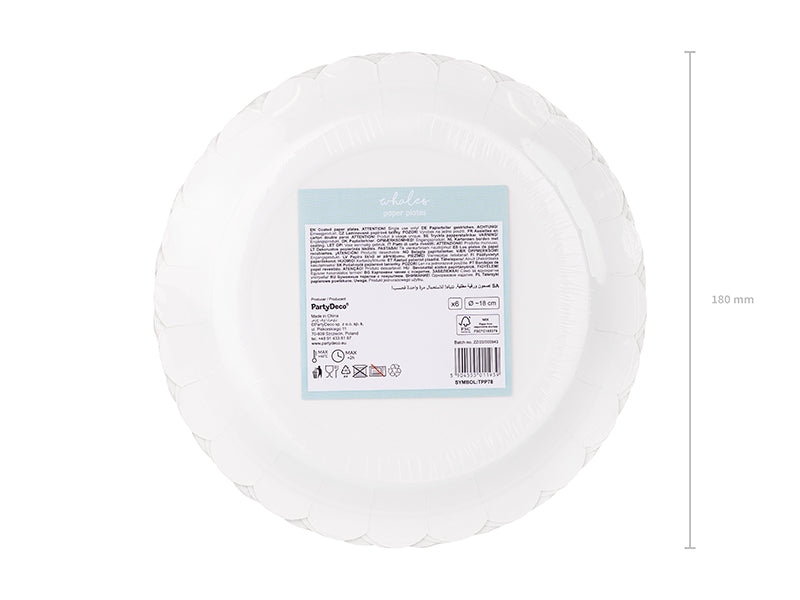 Papptallerken Hval 18cm, 6 stk 4