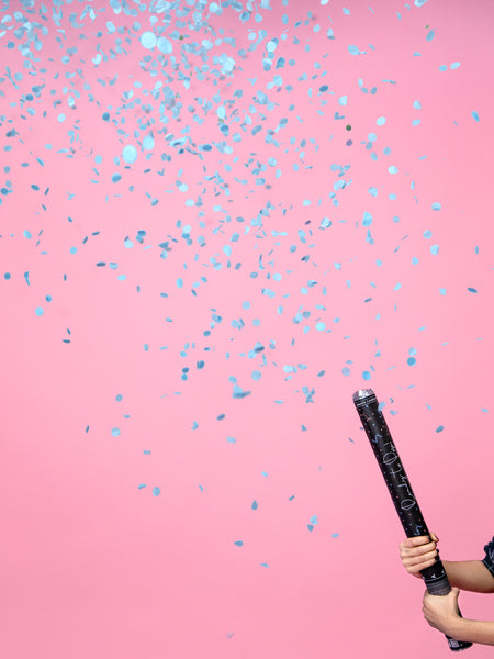 Confetti Cannon Gender Reveal Blå 60cm 3