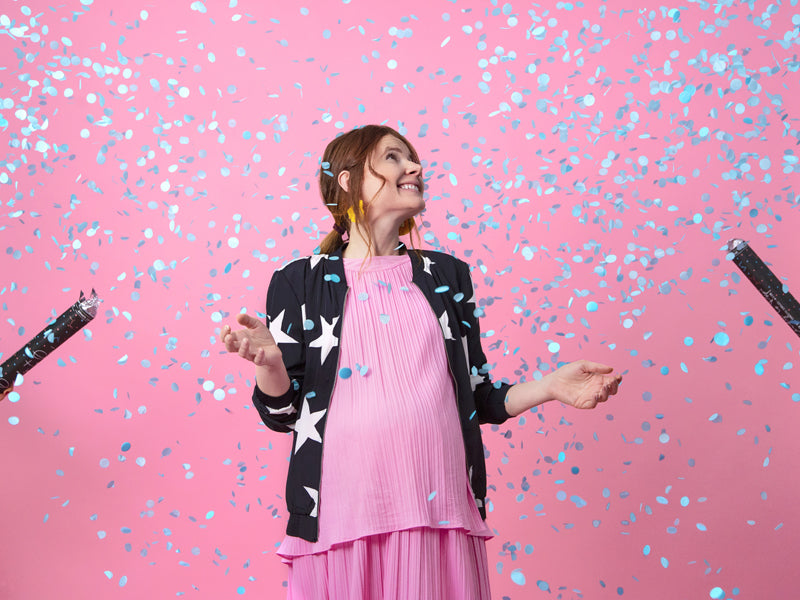 Confetti Cannon Gender Reveal Blå 60cm 4