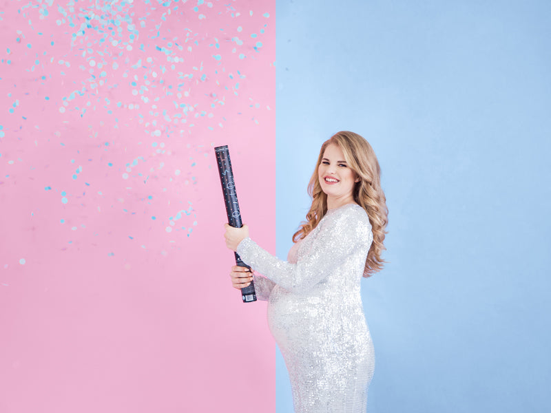 Confetti Cannon Gender Reveal Blå 60cm 5