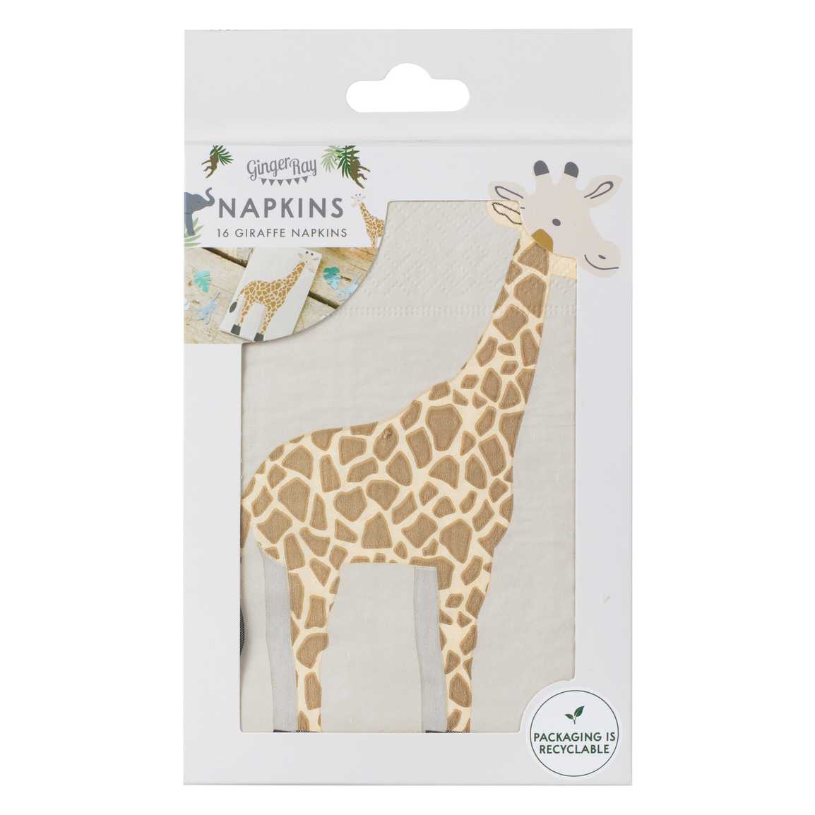 Servietter Lets Go Wild Giraffe, 16cm, 16 stk 3